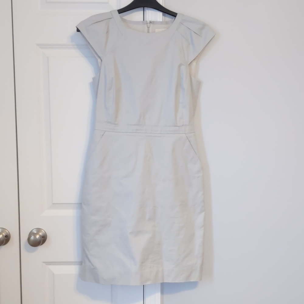 Cap sleeve gray work dress